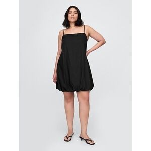 NWT GAP Linen-Blend Bubble Mini Dress Black Size L Event Party Summer Minimalist
